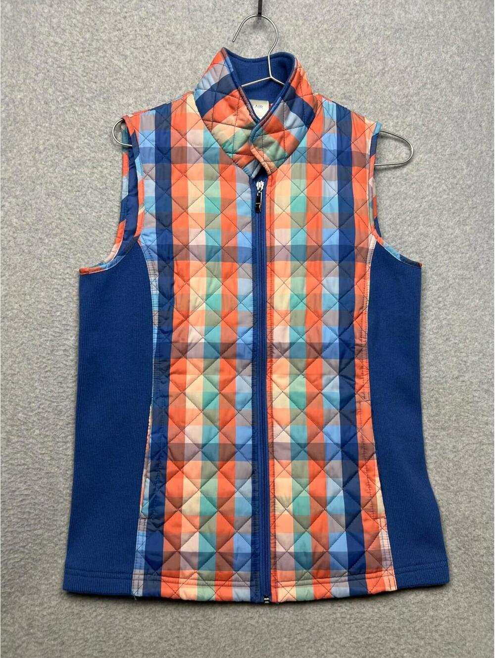 Blair Quilted Puffer sleeveless Vest Womens Sz S Plaid Outdoor Classic Casual